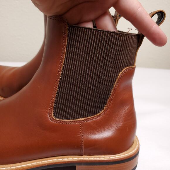 NISOLO Carmen Chelsea Cognac Leather Ankle Boots Ankle Booties Sz 11 - Picture 6 of 14